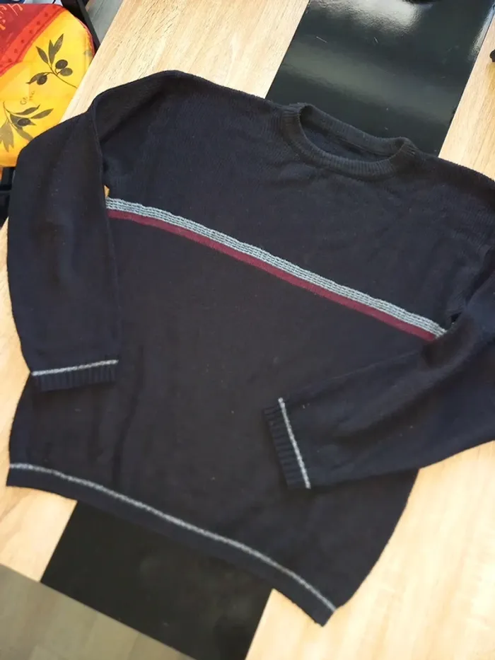 Pull noir en laine homme XXL - photo numéro 2