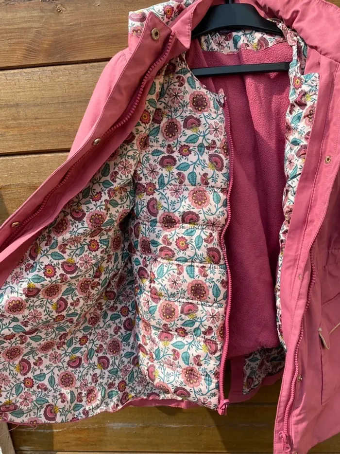 Manteau blouson parka rose fille sergent major 9 ans fleurs - photo numéro 9