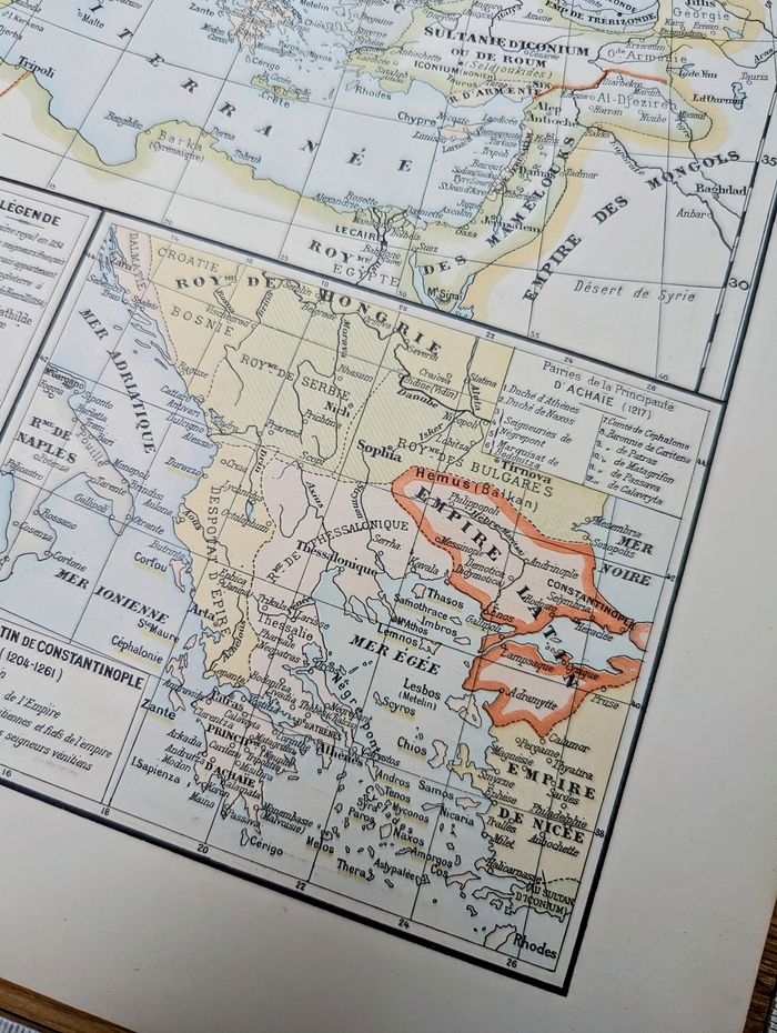 Imprimée en 1900, l'Europe en 1270. Original Vintage Authentique. - photo numéro 9