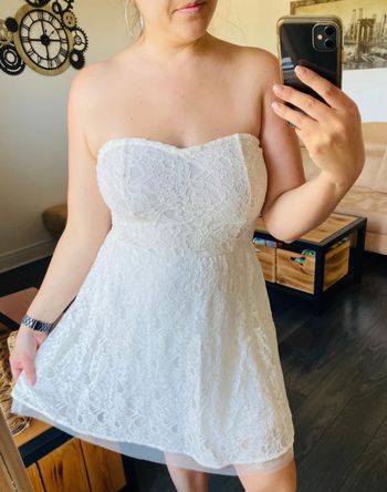Robe bustier blanche dentelles parfait état Pimkie taille M