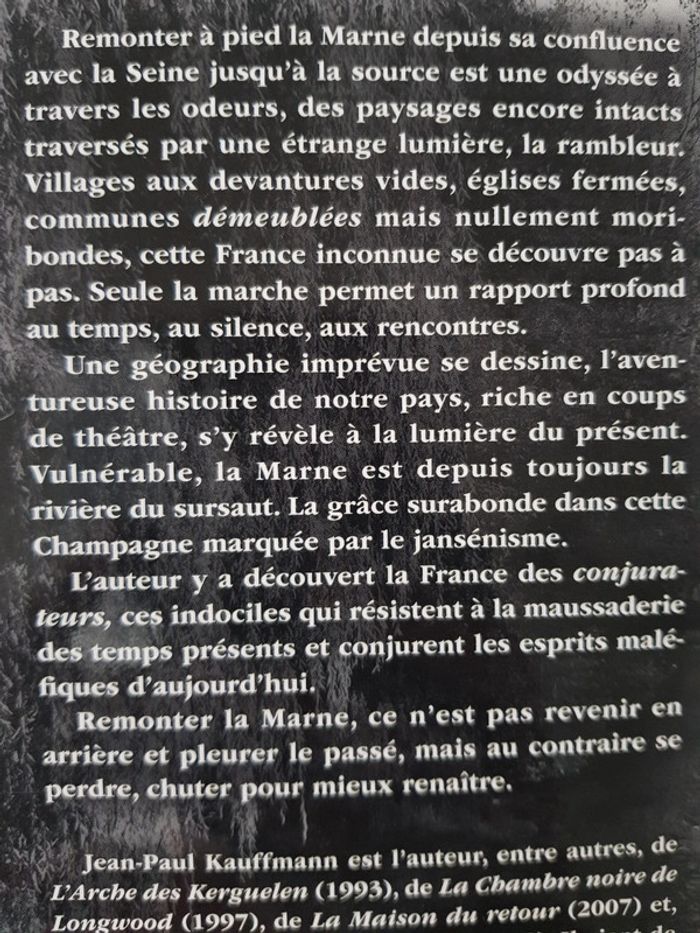 Livre Remonter la Marne de jean Paul Kauffmann - photo numéro 2