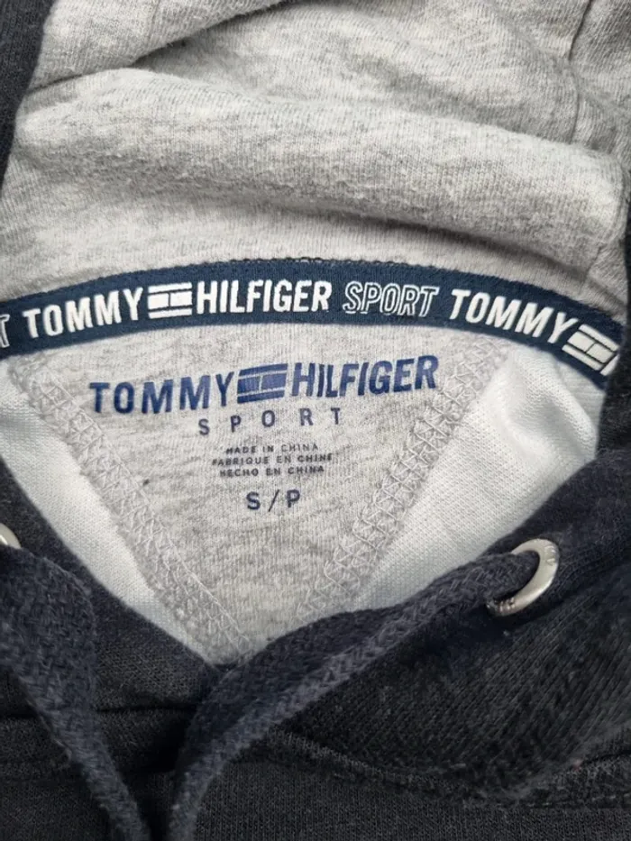 Sweat à capuche Tommy Hilfiger – Bicolore noir et gris – Taille S/36 Femmes - photo numéro 6
