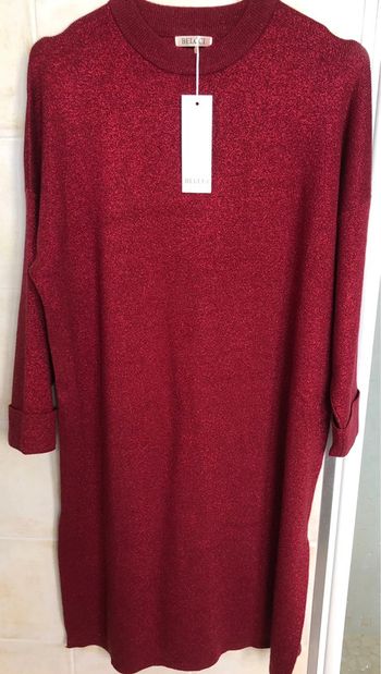 Robe fendue Bordeaux avec paillettes