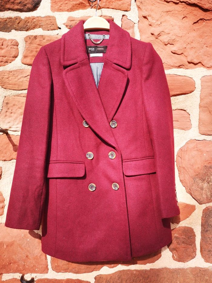 Manteau mi long Formula Joven bordeaux
