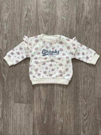 Pull blanc à fleurs Creeks 6 mois