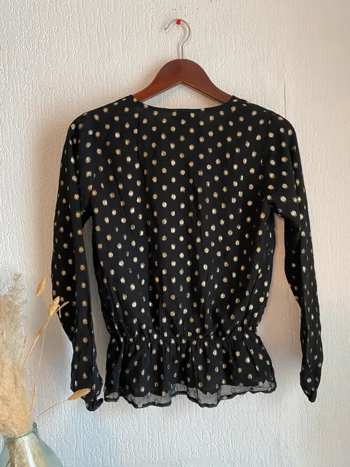 Blouse noire et dorée taille xs 34 Jolie Jolie petits soirs - photo numéro 4