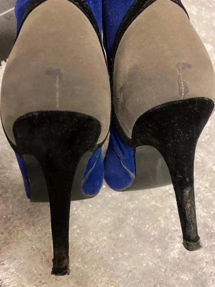 Bottes à talons aiguilles bleu Taille 38 - photo numéro 5