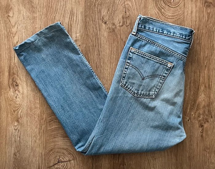 Jean/pantalon bleu clair Levi's 590 vintage pour femme, taille W 33 (42 taille française) - photo numéro 3