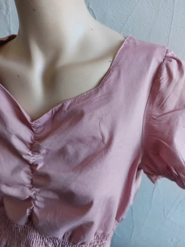 Blouse rose élégante à manches courtes - photo numéro 3