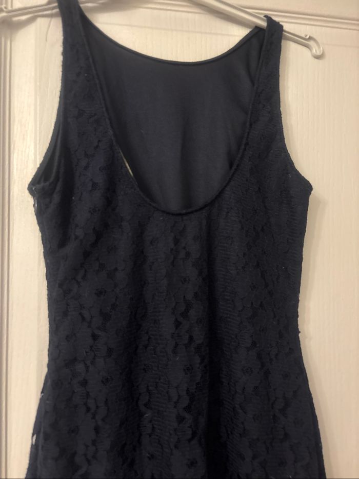 Robe sans manches marine en dentelle Zara S - photo numéro 2