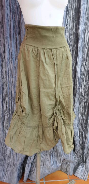 Jupe kaki taille élastique