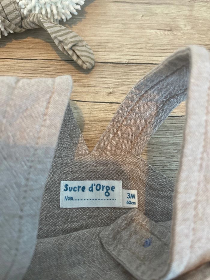 Tenue ensemble salopette garçon sucre d’orge 3 mois - photo numéro 3