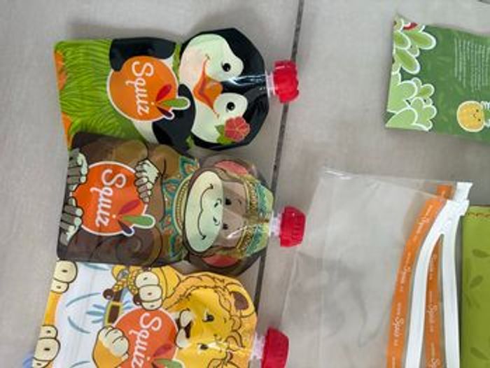 Neuve valisette squiz jungle gourdes compotes lavables - photo numéro 3