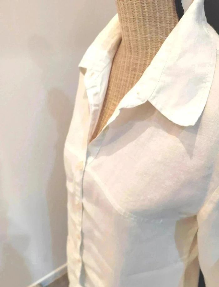 10 € Chemise ramie uni taille 3 vintage - photo numéro 2
