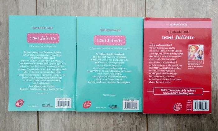 Lot de 3 livres Signé Juliette de Sophie Dieuaide - photo numéro 2