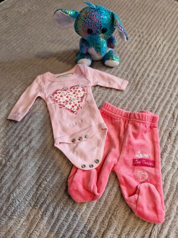 Ensemble body et pantalon velours fille naissance Lee Coopere