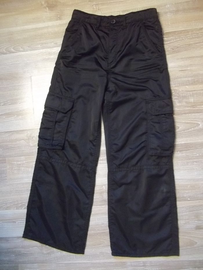 Pantalon (4) cargo satiné noir - photo numéro 1