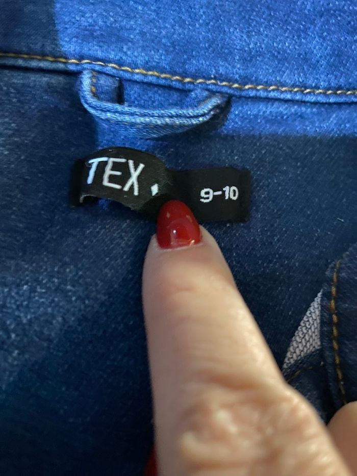 Veste jeans tex bleu foncée taille 9/10 ans - photo numéro 2
