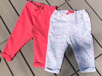 2 pantalons leggings fille 1 an 74 cm