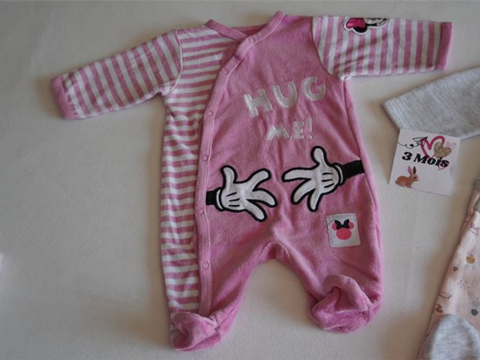 Lot n°8 de 3 Pyjamas velours/sweat fantaisies Gémo/Disney/In Extenso en 3 mois - photo numéro 3