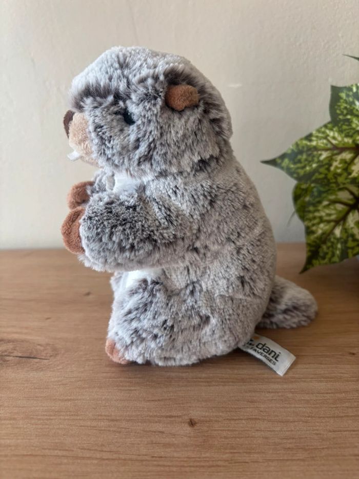 Neuf doudou marmotte gris blanc marron créations Dani - photo numéro 2