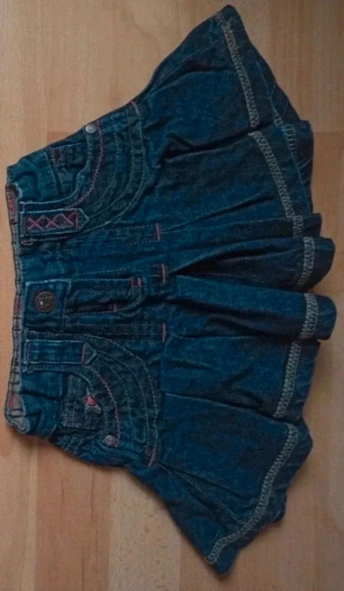 Jupe plissée en jean bleu foncé sergent major 3 ans