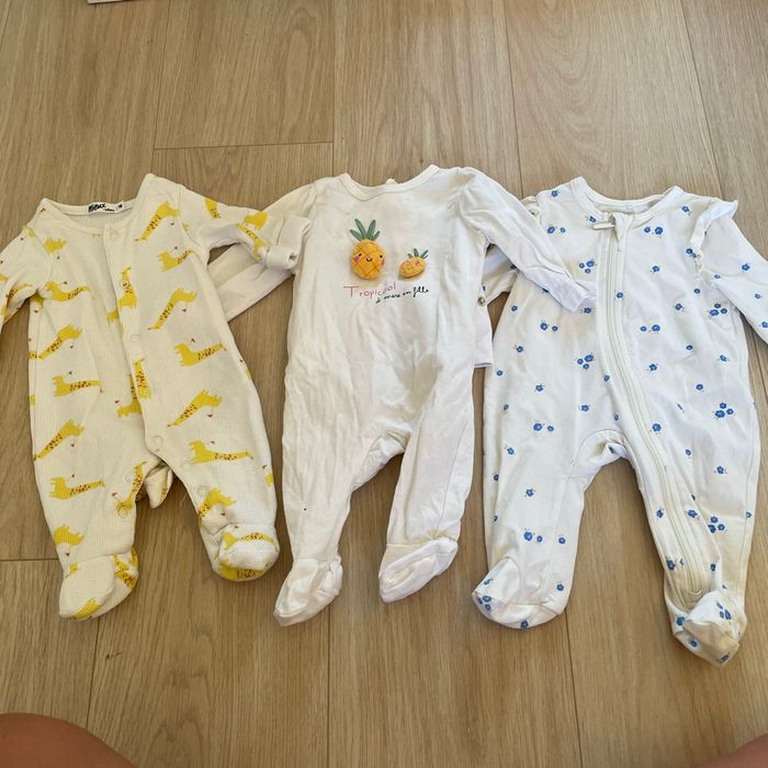 Lot de 3 pyjamas léger - 1 mois