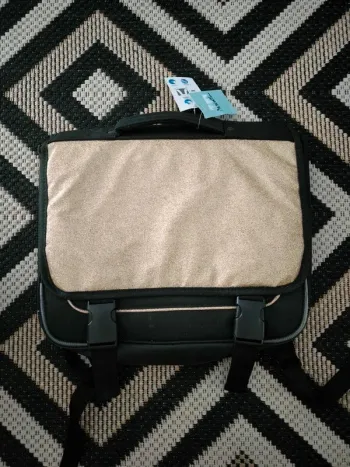 Cartable scolaire Bagtrotter doré pailleté et noir - Neuf avec étiquette
