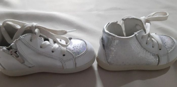 Baskets montantes blanches et argentées fille - cuir - Primigi - pointure 23 - photo numéro 8