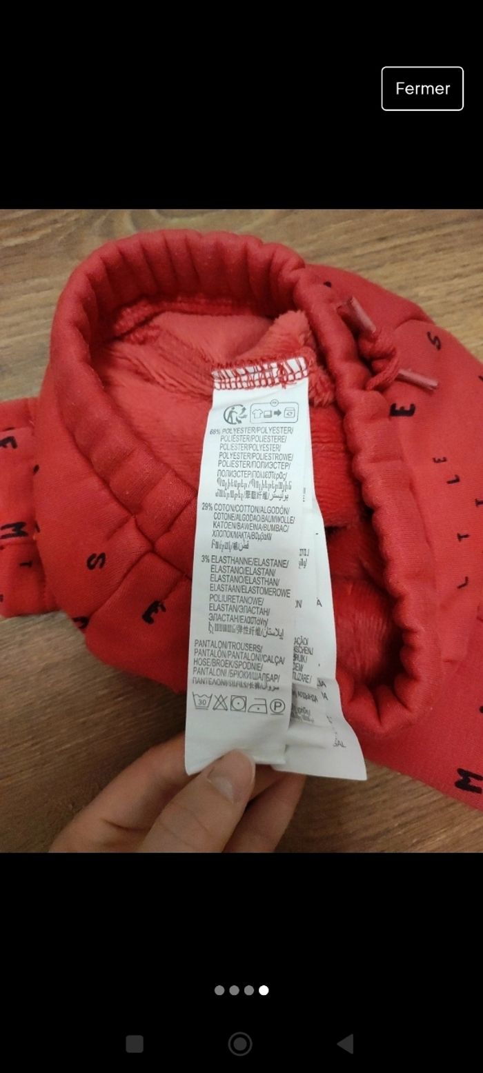 Pantalon chaud Kiabi rouge 3 mois - photo numéro 4