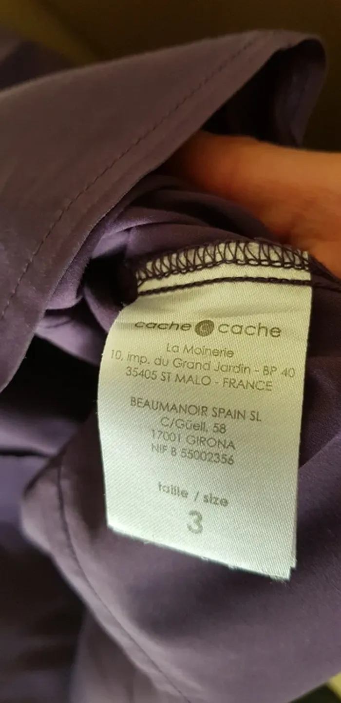 Chemise 40 manches longues prune - photo numéro 5