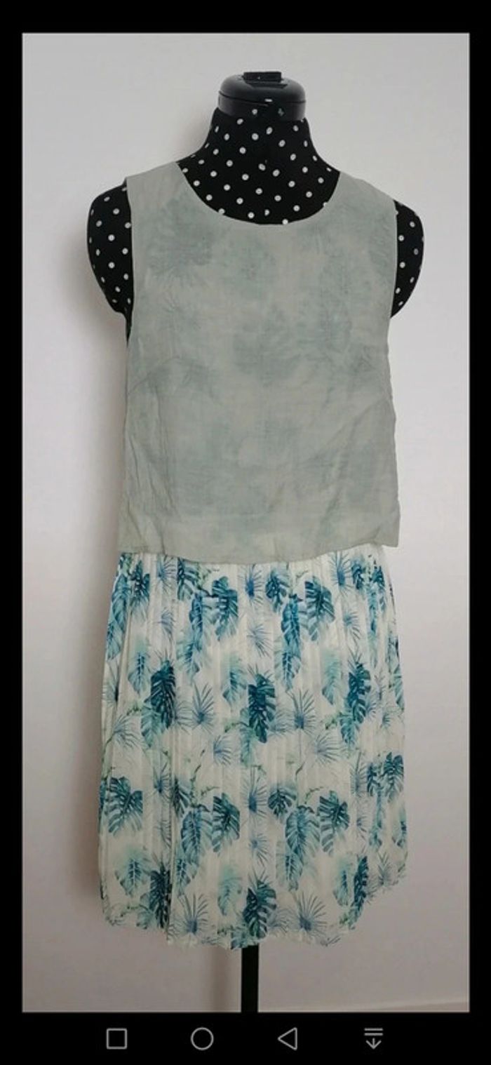 Robe courte d'été tropicale vert d'eau Taille M Smash! - photo numéro 2