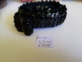 1m15 de ruban sequins élastique noir pour loisirs créatifs