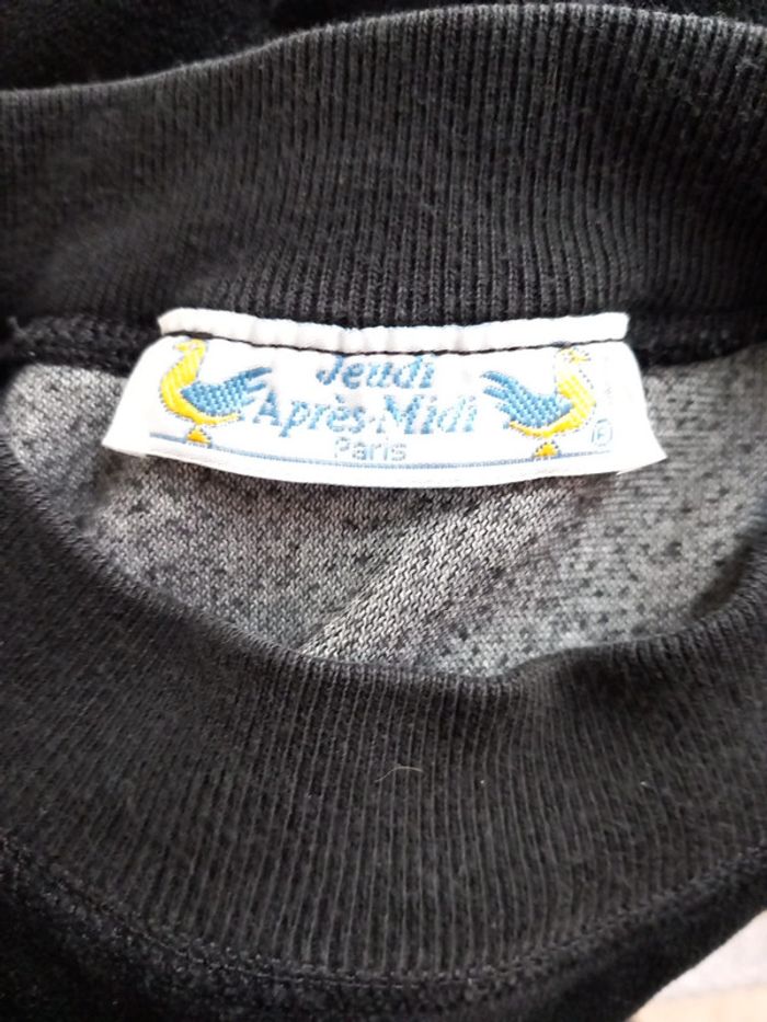 Sweat molletonné noir 10ans velours - photo numéro 4