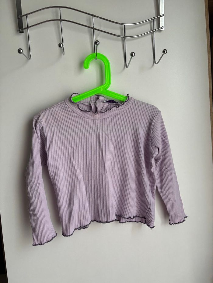 Haut manche Longue côtelé violet 3ans fille