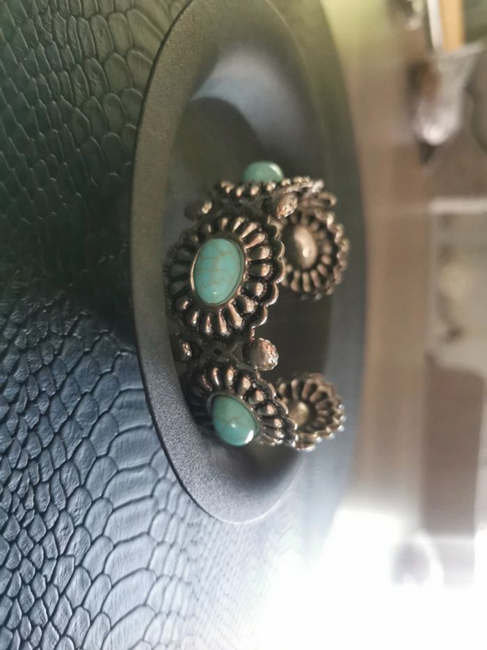Bracelet de style cowboy country turquoise - photo numéro 3