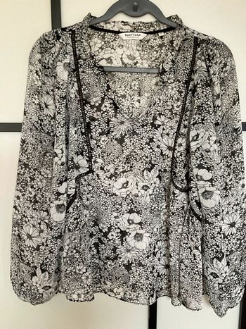 Blouse noir et blanche Naf Naf