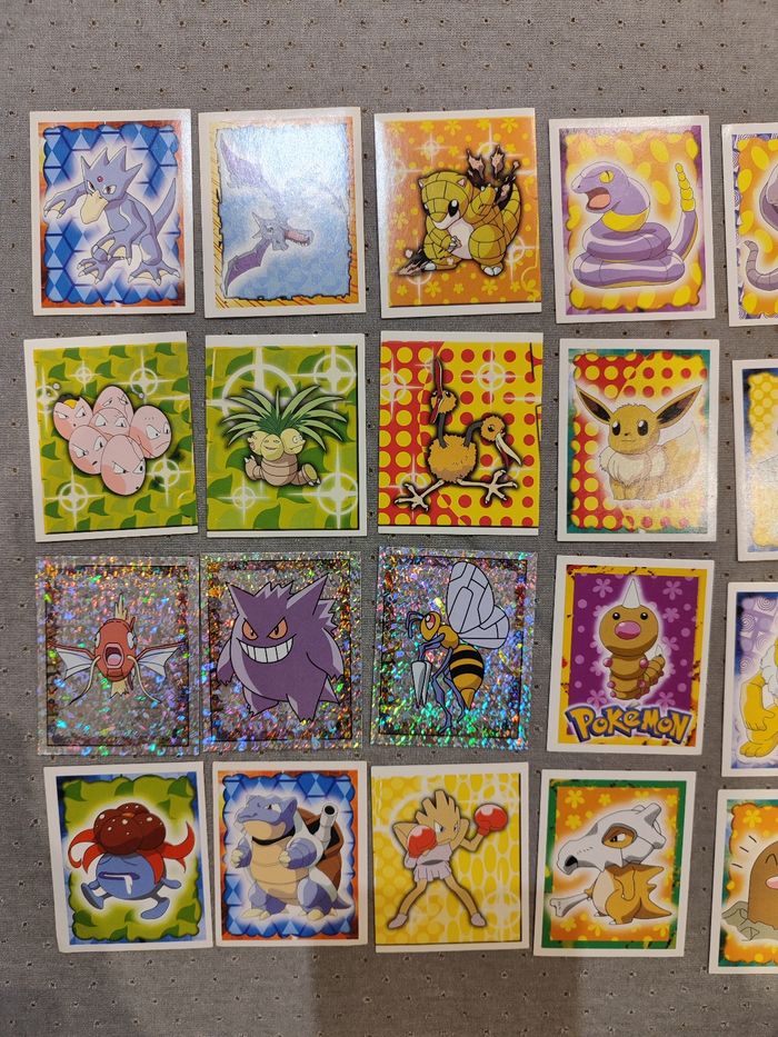 Lot pokémon autocollant merlin 1999