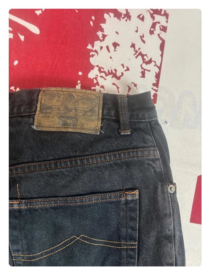 Pantalon bleu/noir délavé taille 40 vintage coupe droite patte d’éléphant - photo numéro 11