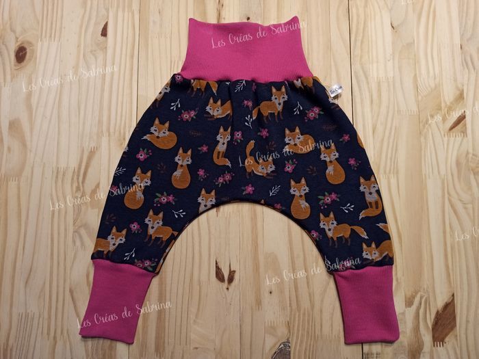 Sarouel évolutif Hiver, modèle Renards, taille 3-12 mois