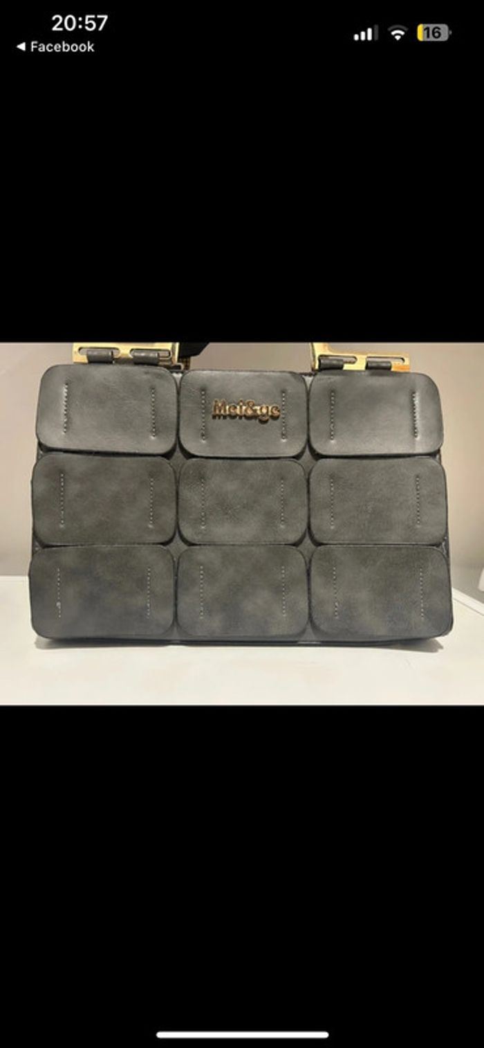 Sac à main gris neuf Mei&ge - photo numéro 3