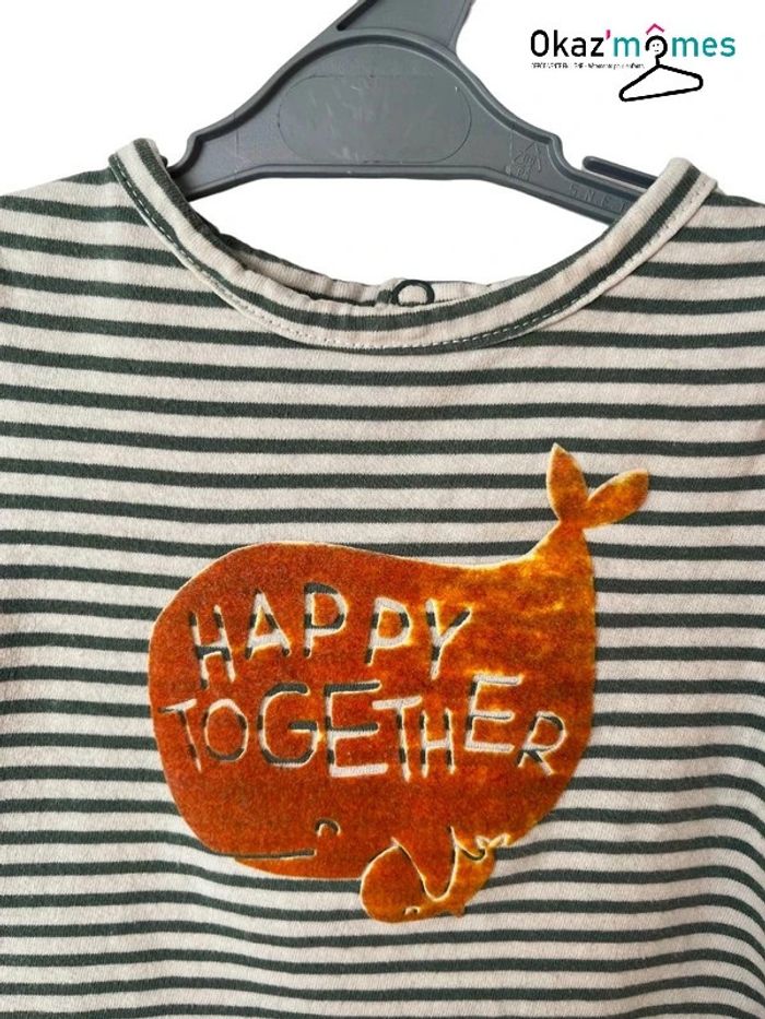 T-shirt à manches courtes rayé (baleine) - Tape à l'oeil 9 mois - photo numéro 2