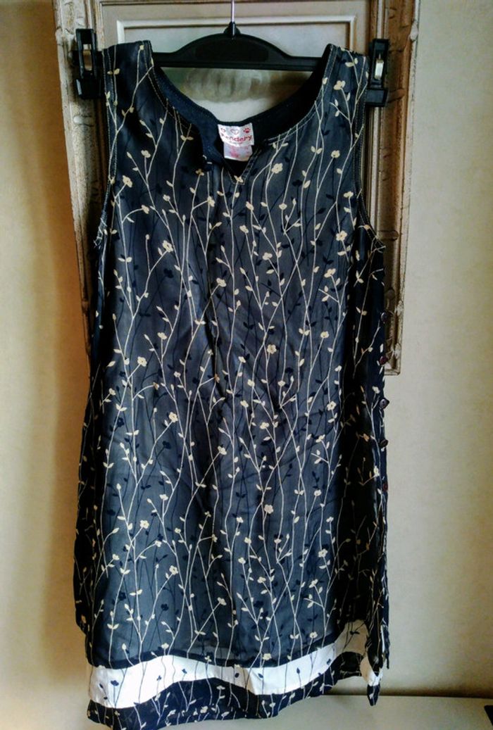 đź’™Robe chic fille bleue marine voilage 138