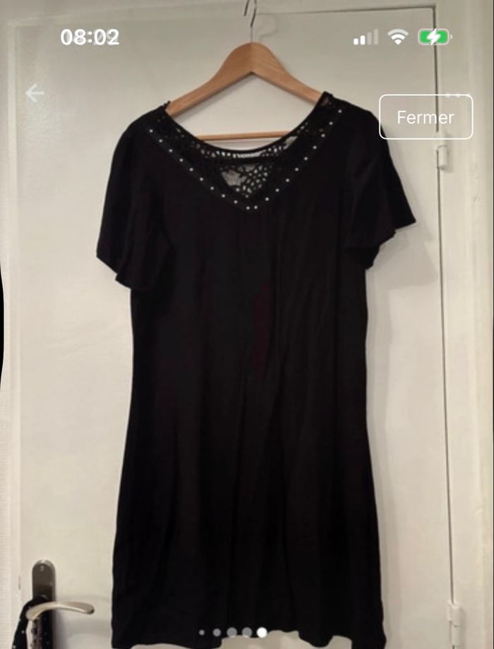 Robe noire 2 en 1 portée décolleté V ou plumetis Maison Captain - photo numéro 5