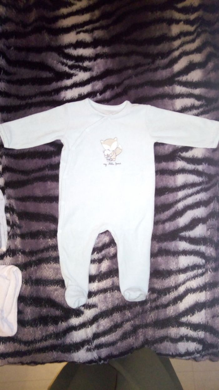 Pyjama mixte Pat et Ripaton en velours turquoise/vert d'eau état neuf - photo numéro 4