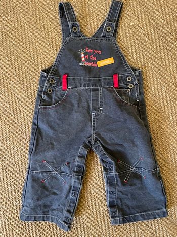 Salopette grise jean garçon 12 mois Mini môme