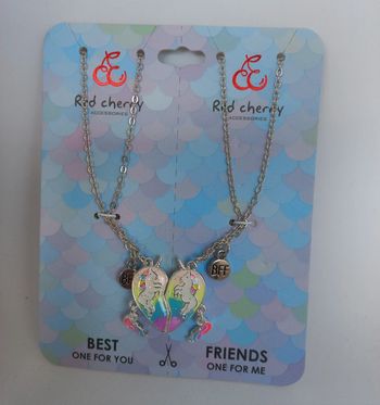 Lot 2 colliers bff Best friends forever meilleures amies copines licornes