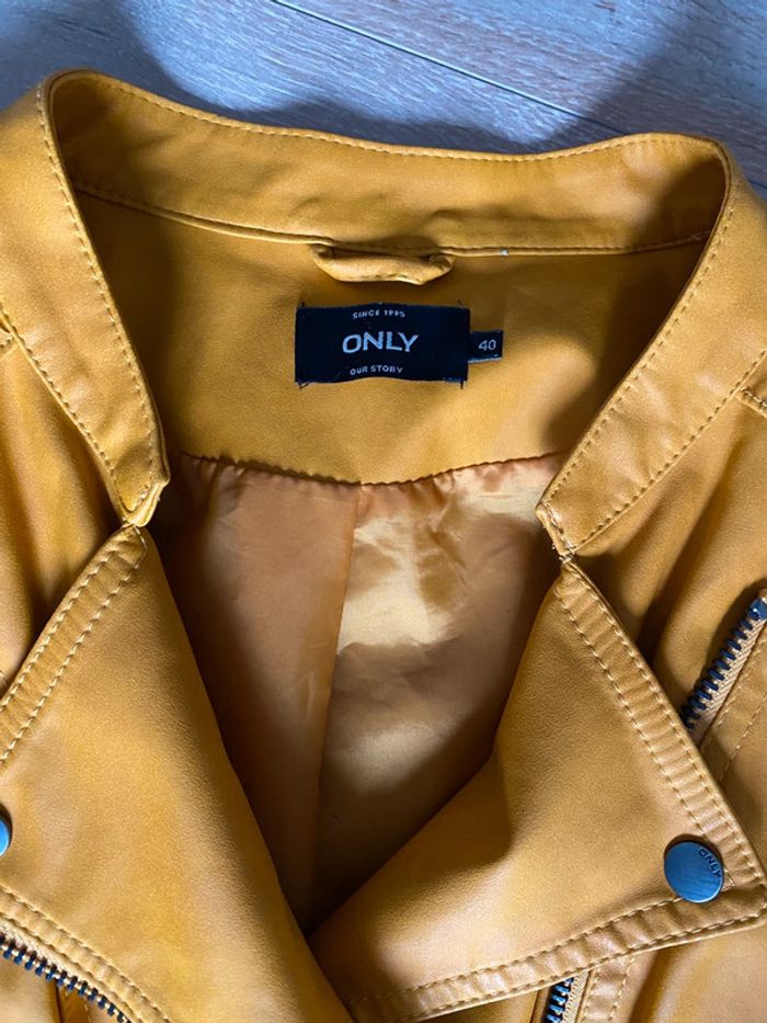 Veste simili cuir only jaune - photo numéro 2