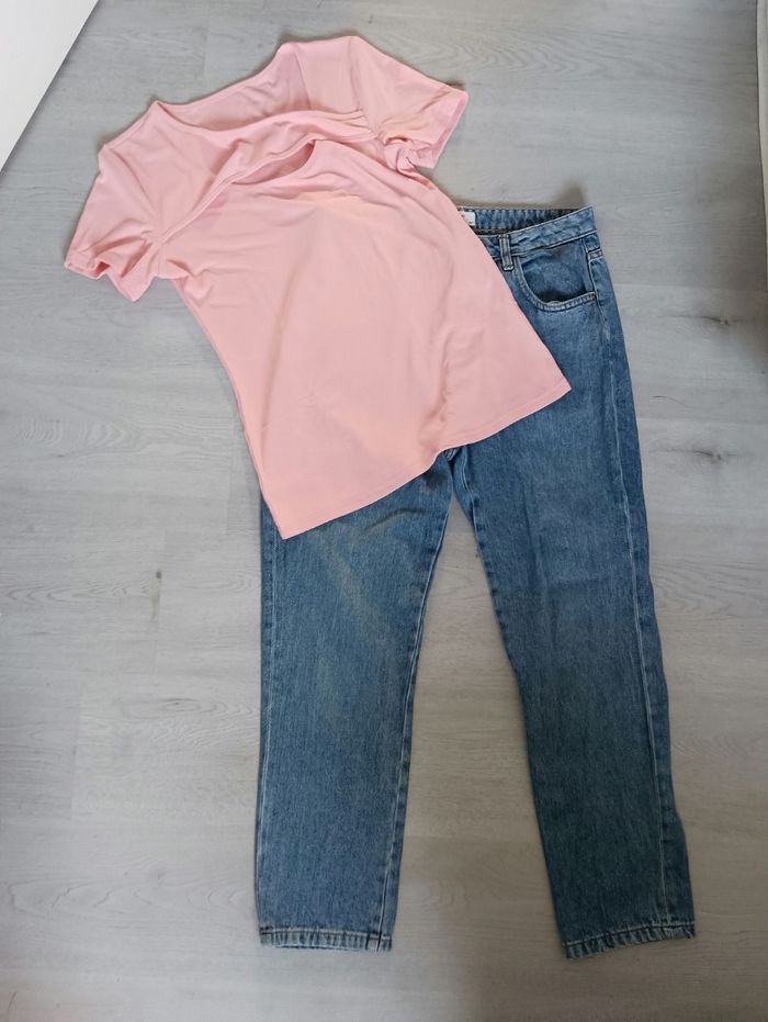 Ensemble jean mom + tee-shirt Taille 40