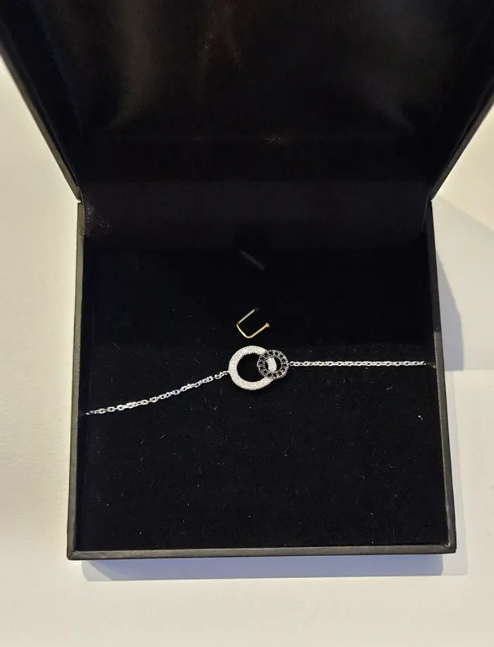 NEUF Bracelet noir et blanc en Argent